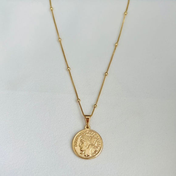 Two- Tone Quarter Necklace - Picture 5 of 10